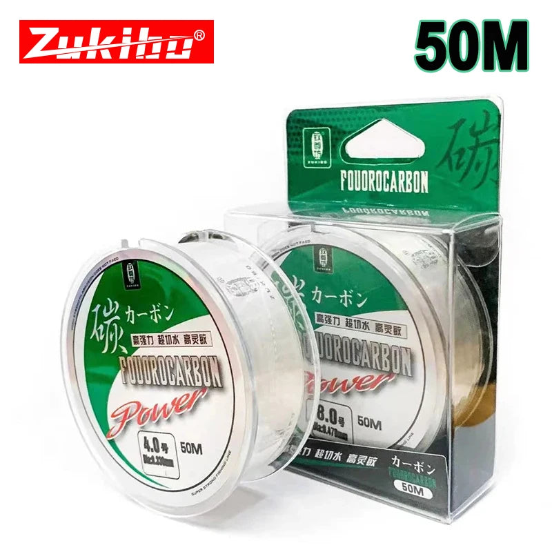 Fluorocarbon Fishing Line 50M 100M Monofilament Carp Leaders Sinking Coated