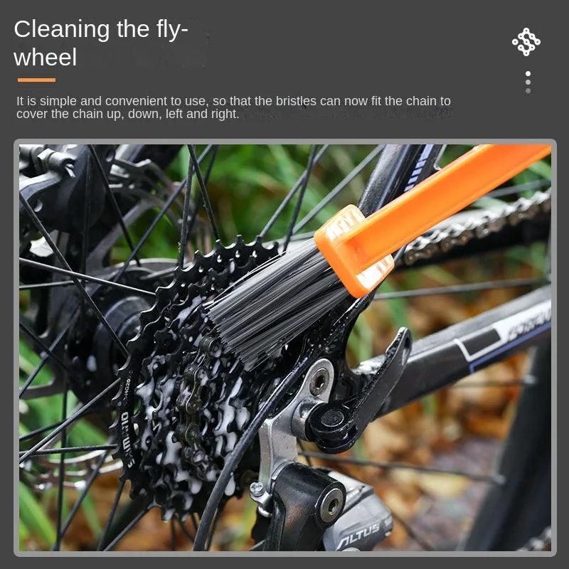 Bike Chain Cleaner Brush Portable Motorcycle Bicycle Maintenance Tool