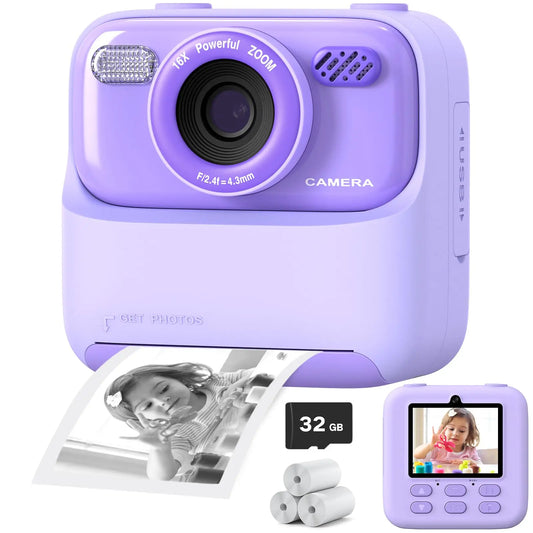 Kids Digital Camera 1080P Instant Print for Girls Boys Age 3-12