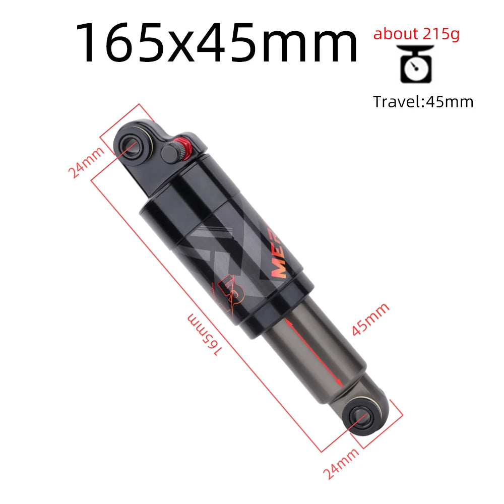 MEROCA Mountain Bike Air Shock Absorber 125mm/150mm/165mm/190mm/200mm Scooter Alloy MTB Folding Bicycle Rear Shock Cycling Parts-EXPROTAS