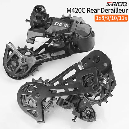S-RIDE M420C Rear Derailleur 8-11 Speed MTB Single Crankset Guide Wheel