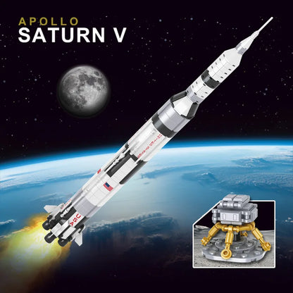 602PCS 59cm The Apollo Saturn V Building Blocks Space Rocket Idea 92176 Series Bricks Kid Toys For Children Birthday Gifts Boys-EXPROTAS