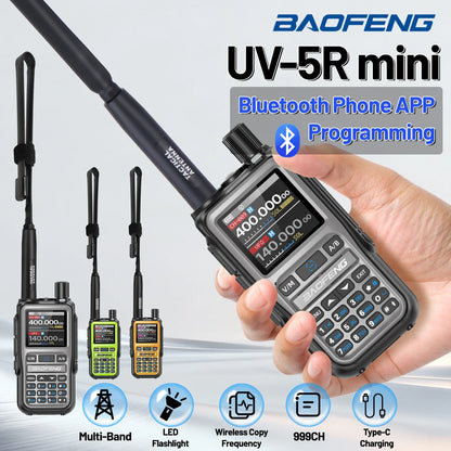 Baofeng Walkie Talkie UV-5R Mini Dual Band Bluetooth Long Range Radio
