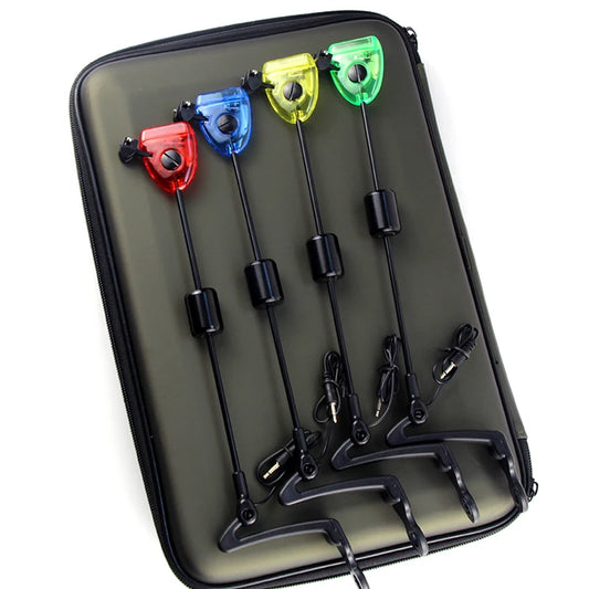 Zipped Case Fishing Swingers Set LED Bite Indicators 4pcs Outdoor Tackle