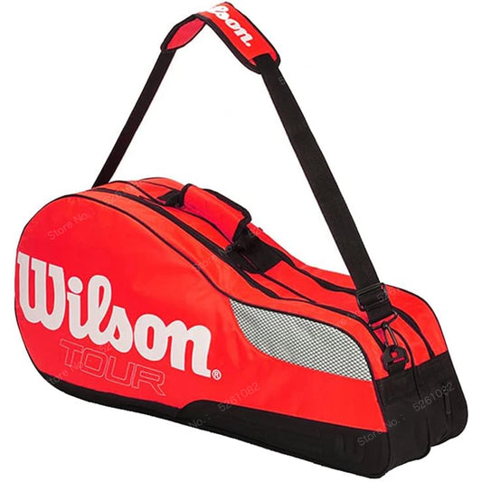Genuine Wilson Tennis Racket Bag Large Capacity Outdoor Waterproof Tennis Racquet Bag Golf Bag Men Women Tennis Sport Bag-EXPROTAS
