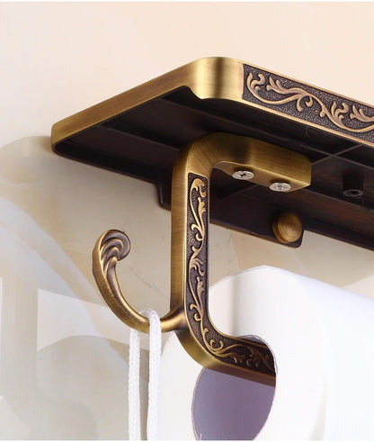 Toilet Paper Holder Wall Mounted Vintage Classic Bathroom Antique Brass Roll Tissue Box Bathroom Accessories-EXPROTAS