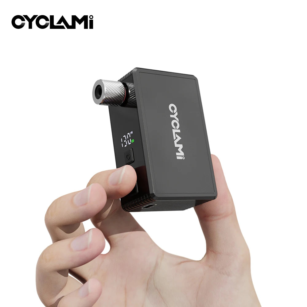 CYCLAMI AM6 Pro Mini Electric Automatic Air Pump Portable Digital Inflator MTB Road Bike Schrader Presta Tires 150PSI 800mAh