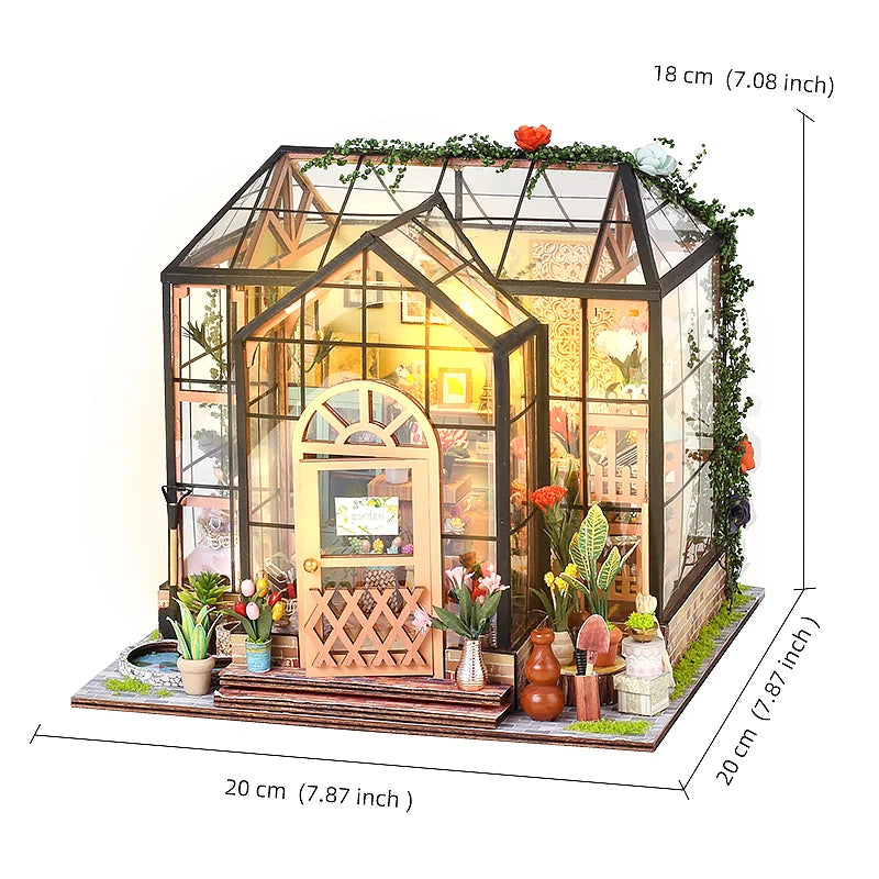 Wooden DIY Mini Dollhouse 3D Puzzle Room Kit with Furniture Birthday Gift - EXPROTAS