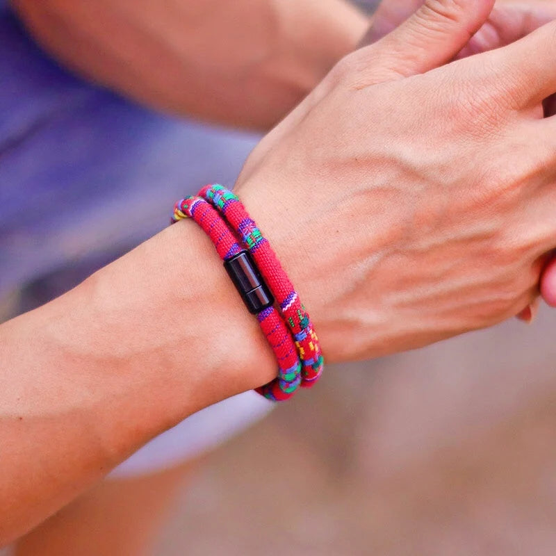 Men’s Boho Rope Bracelet Magnetic Surf Beach Pulsera Adventure Wristband