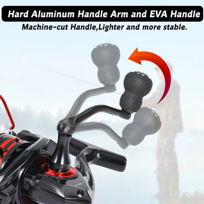 Sougayilang 1000-7000 Spinning Reel, Aluminum Spool, 10kg Max Drag, EVA Handle for Bass Freshwater Pesca