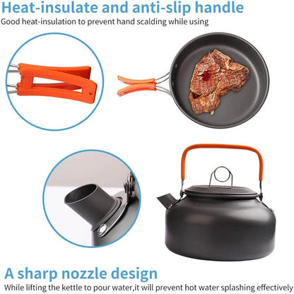 1pcs Outdoor Cooking Camping Cookware Set Portable Picnic Kettle Pan Pot