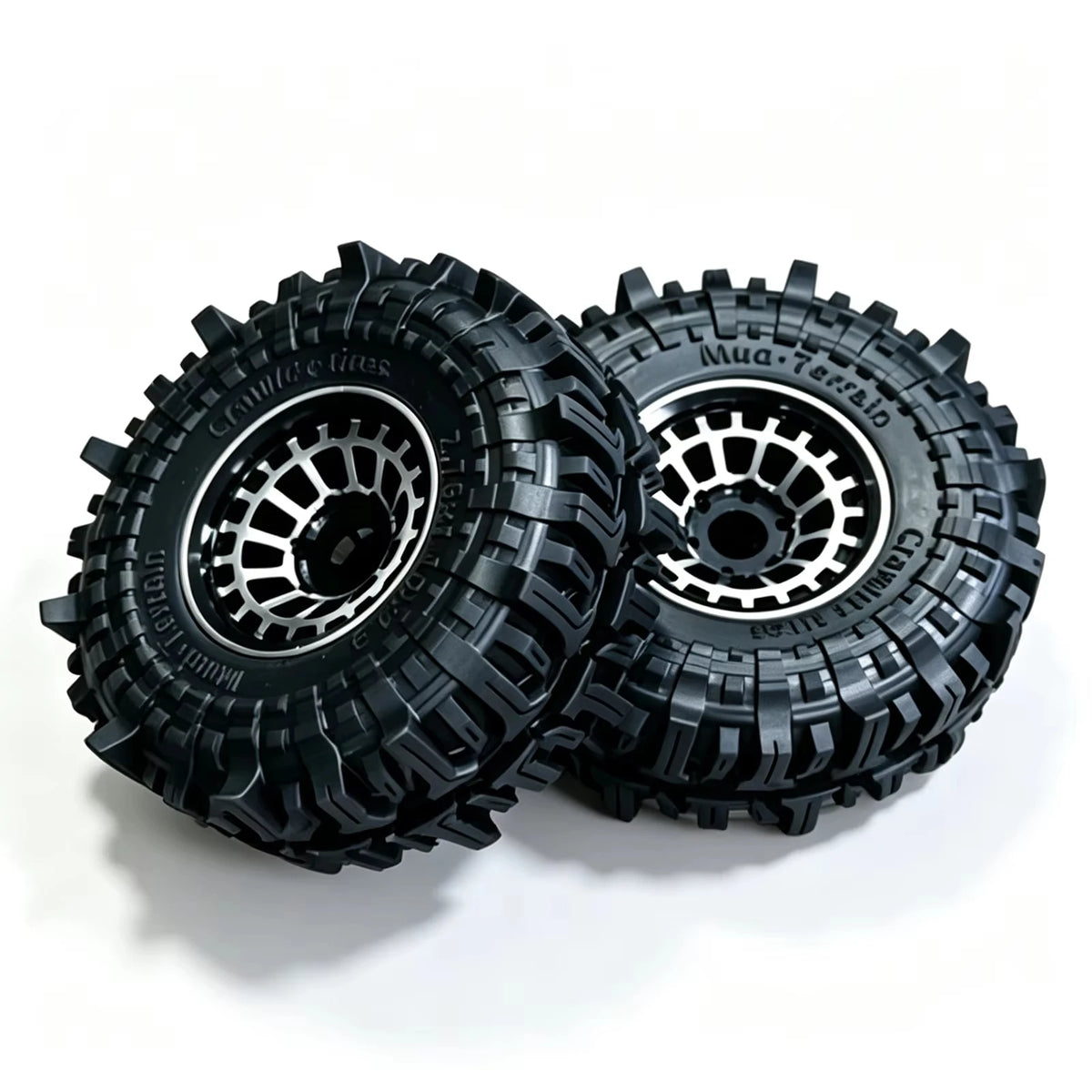 4PCS Beadlock Wheel Tyres for RC Crawler 1/18 TRX4M SCX24 FCX24