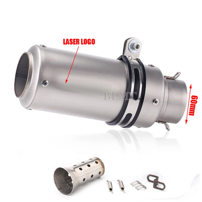 Universal Stainless Steel Slip-On Exhaust Muffler Carbon Look with DB Killer 51-60mm