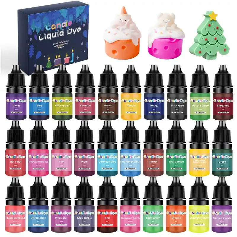 Soy Wax Candle Dye Liquid Pigments 24 Colours for Candle Making Supplies