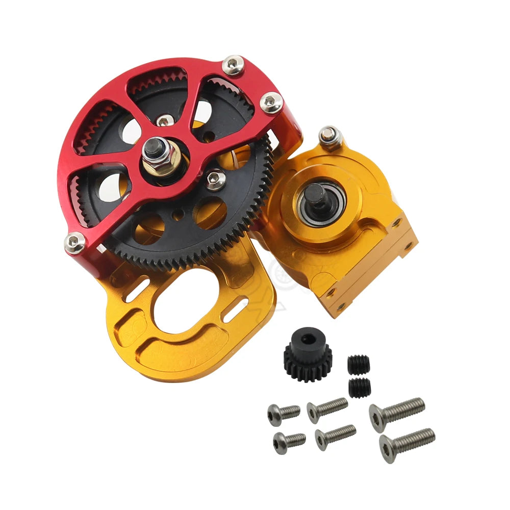 1/10 RC Crawler Metal Transmission Gearbox w/ Motor Gear for Axial SCX10