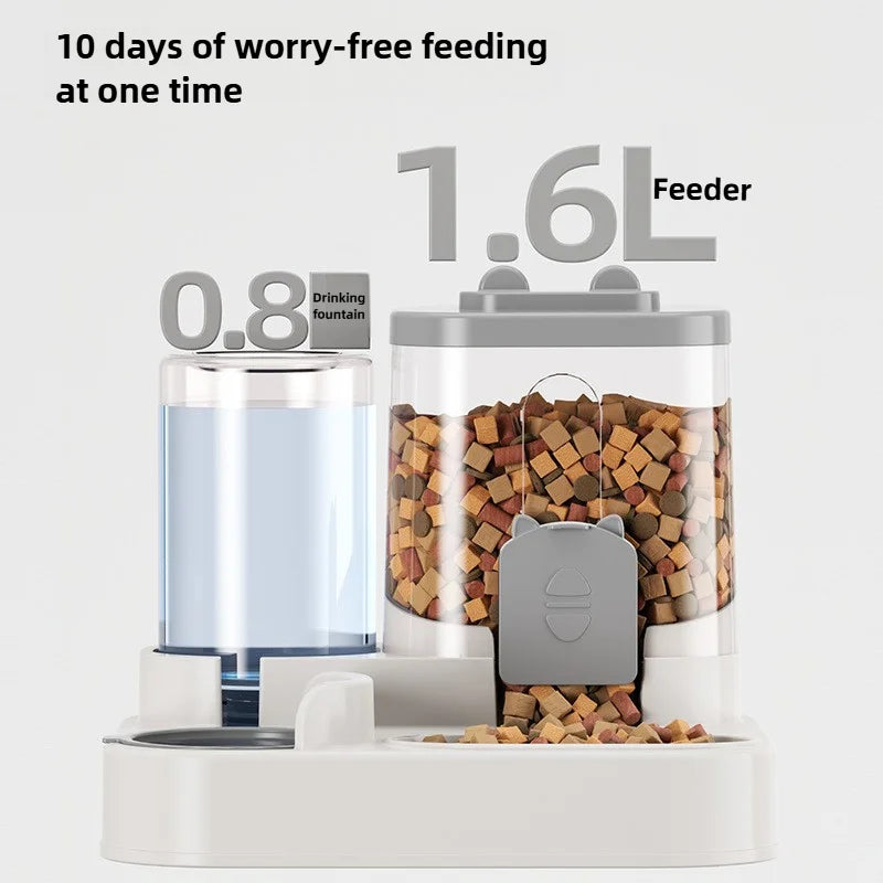 Automatic Cat Bowl Feeder Water Dispenser for Small Medium Large Pets