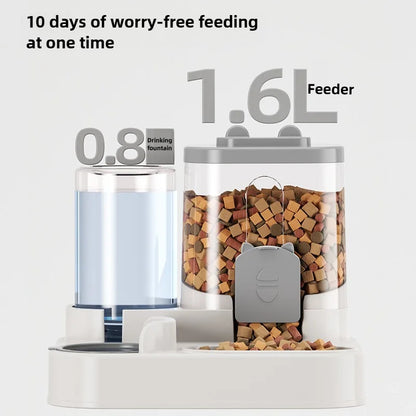 Automatic Cat Bowl Feeder Water Dispenser for Small Medium Large Pets
