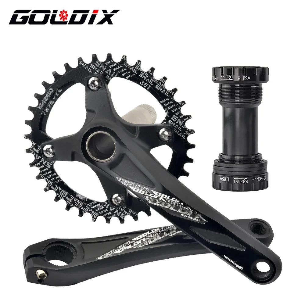 GOLDIX MTB Crankset 104BCD with Narrow Wide Chainring Round or Oval Options - EXPROTAS