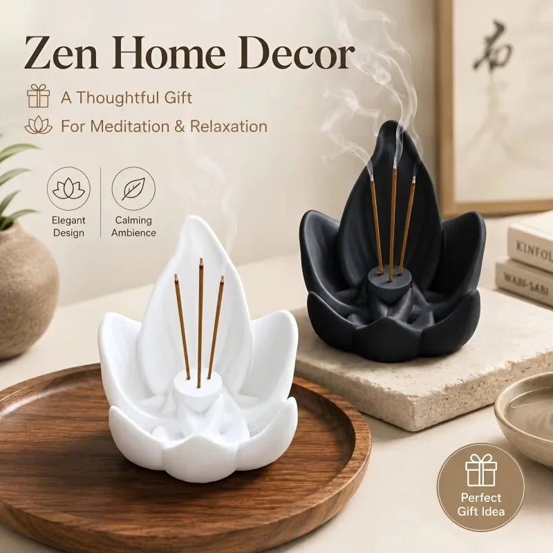 Lotus Incense Censer Holder Burner Home Decor Alloy Stick