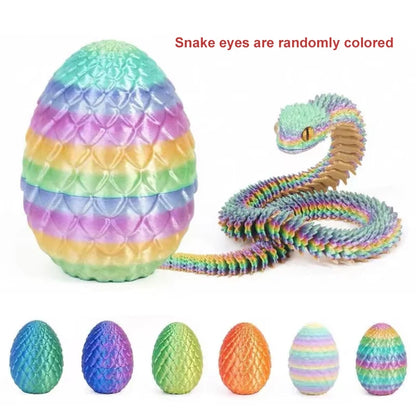 3D Printed Snake Egg Creative Decompression Mold Movable Rotatable Action Figure