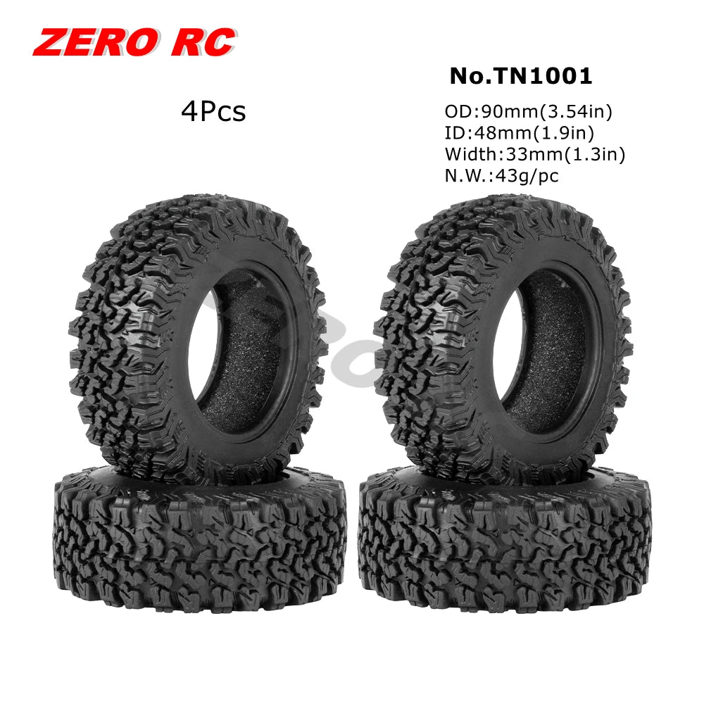 1.9" Crawler Tire for 1/10 RC Car Axial Traxxas D90 SCX10 Wheels