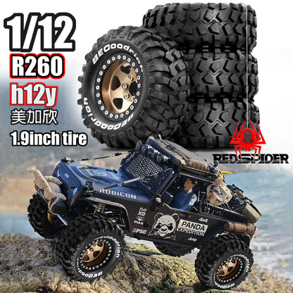 4pcs 1.9 Rubber Tires & Beadlock Wheels for 1/10 RC Crawler TRX4 SCX10 Gen8