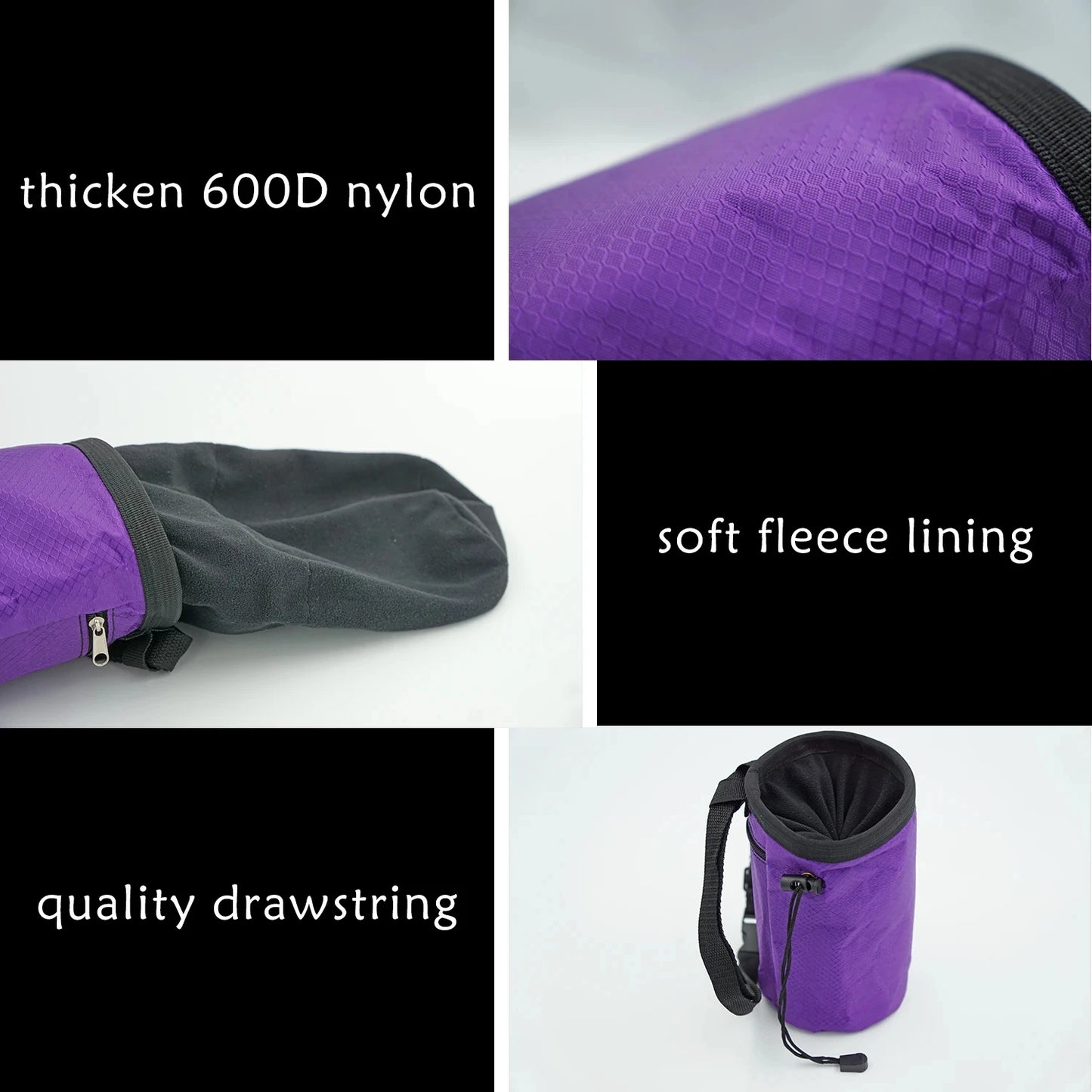 Rock Climbing Chalk Bag Magnesia Pouch with Waterproof Pocket