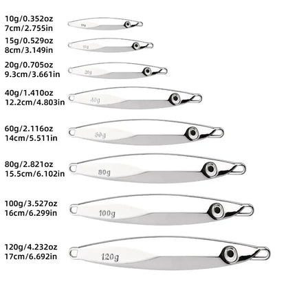 6pcs Long Casting Metal Jig, Sea Fishing Lure, Electroplated Hard Bait, Fishing Accessories Jigging Lure For Saltwater 10g-80g