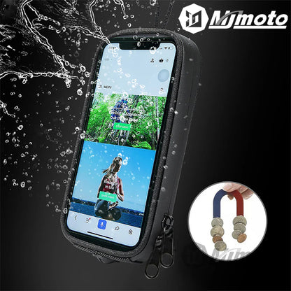 Motorcycle Magnetic Fuel Tank Bag Clear Phone Holder Waterproof Seat Pouch