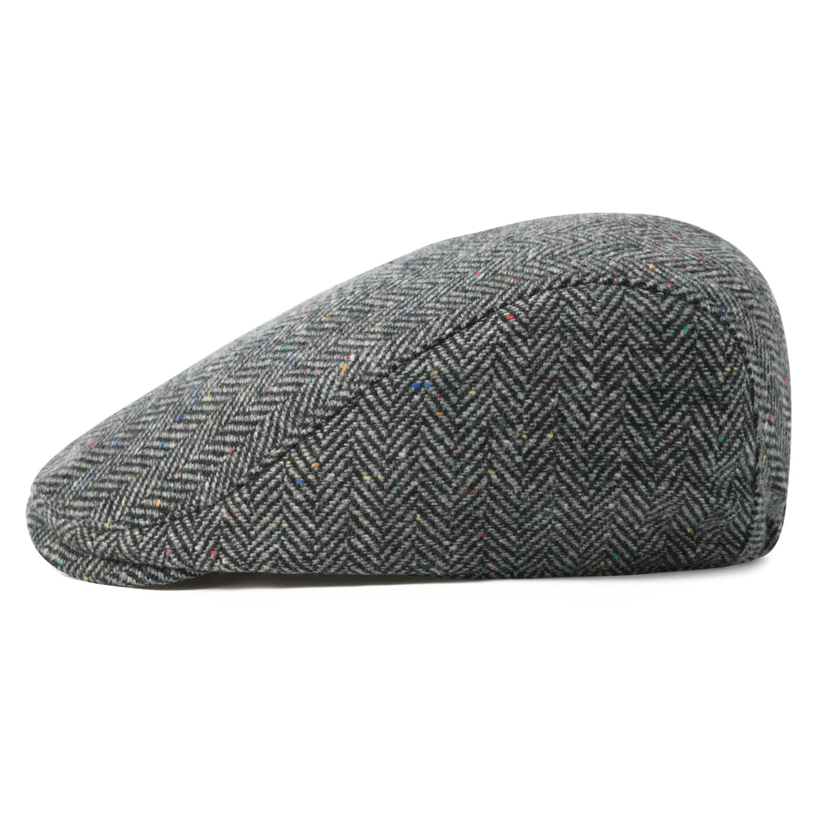 Men's Herringbone Newsboy Hat Wool Blend Flat Cap Gatsby Style