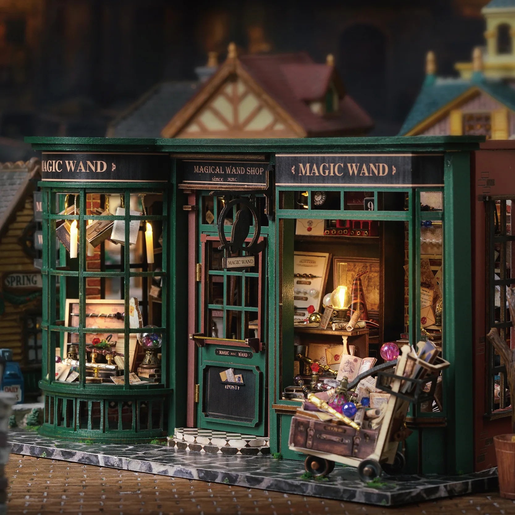 Magic Shop DIY Wooden Dollhouse Miniature Doll House Kit with Furniture Roombox Retro Home Model Toy for Children Gift-EXPROTAS