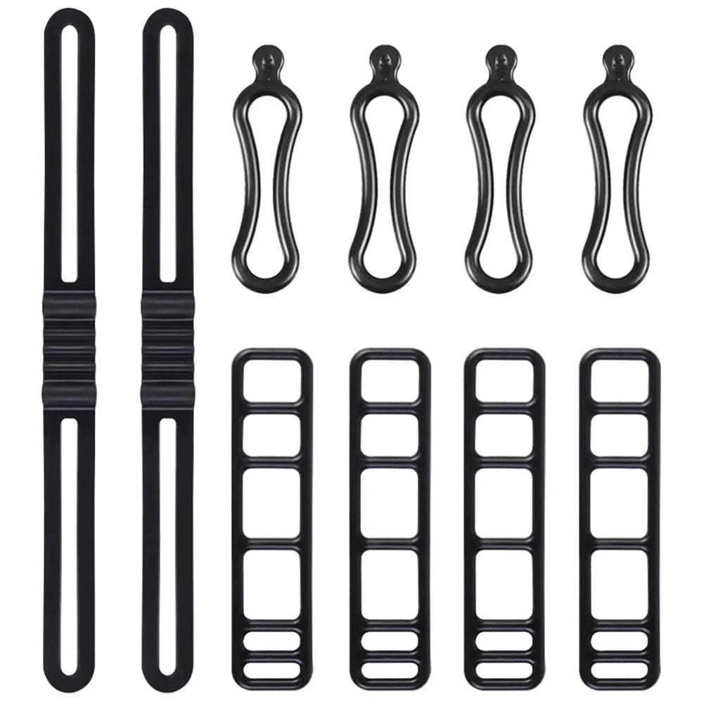10pcs Bike Silicone Mount Band Rubber Strap for Headlight Taillight Lights