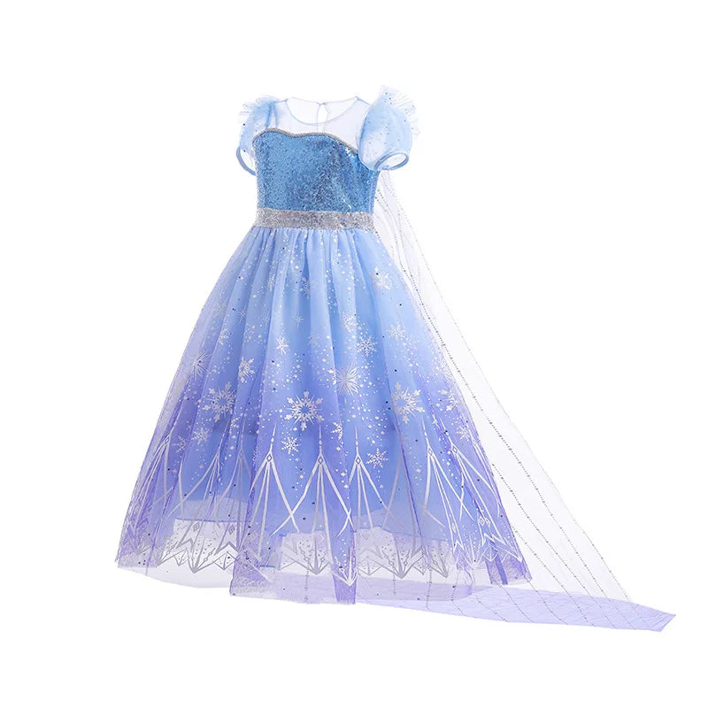 Disney Elsa Role Playing Dress Light Up Kids Halloween Frozen Carnival Apparel Girls Birthday Elsa Princess Glowing Vestidos-EXPROTAS