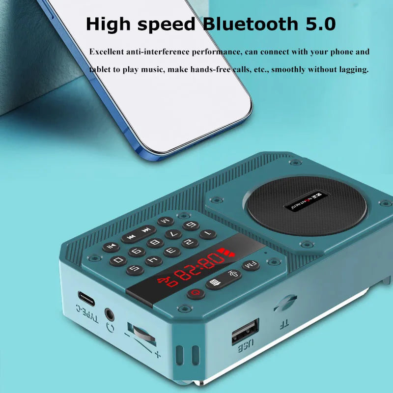 Mini Bluetooth Speaker Portable FM Radio USB TF Card Player