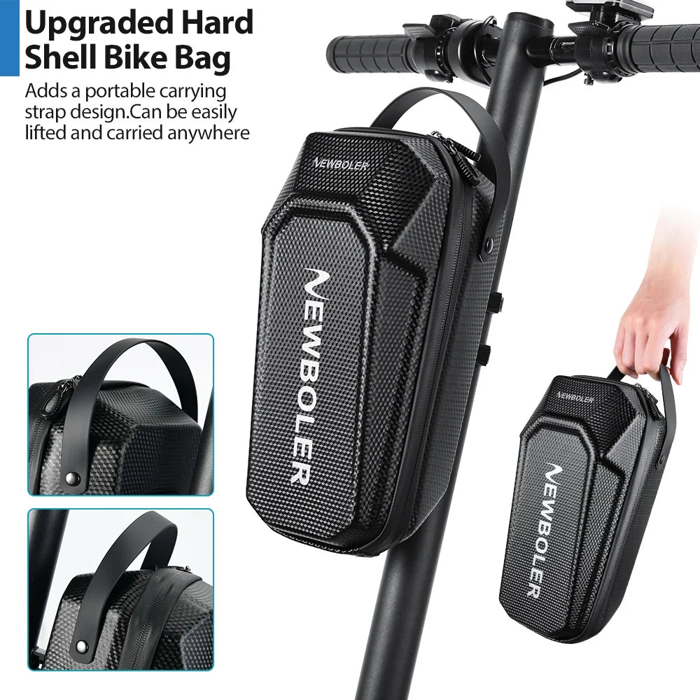 NEWBOLER Electric Scooter Front Handlebar Bag Waterproof EVA USB Port 3L/5L - EXPROTAS