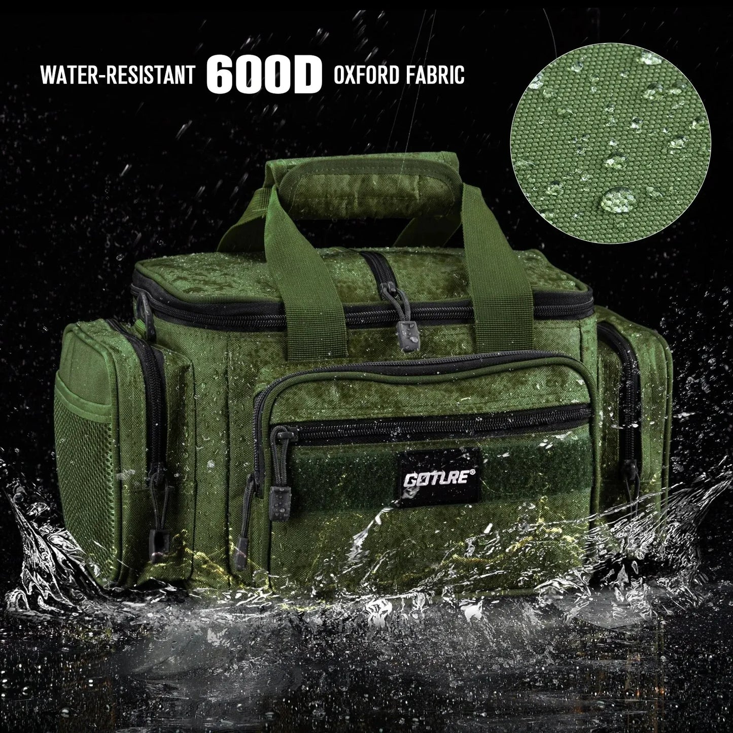 Fishing Tackle Bag Large Capacity Backpack 600D Oxford Waterproof Camping