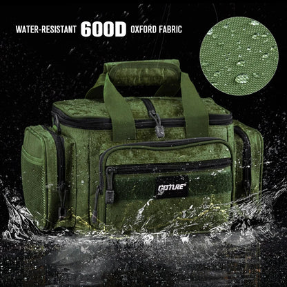 Fishing Tackle Bag Large Capacity Backpack 600D Oxford Waterproof Camping