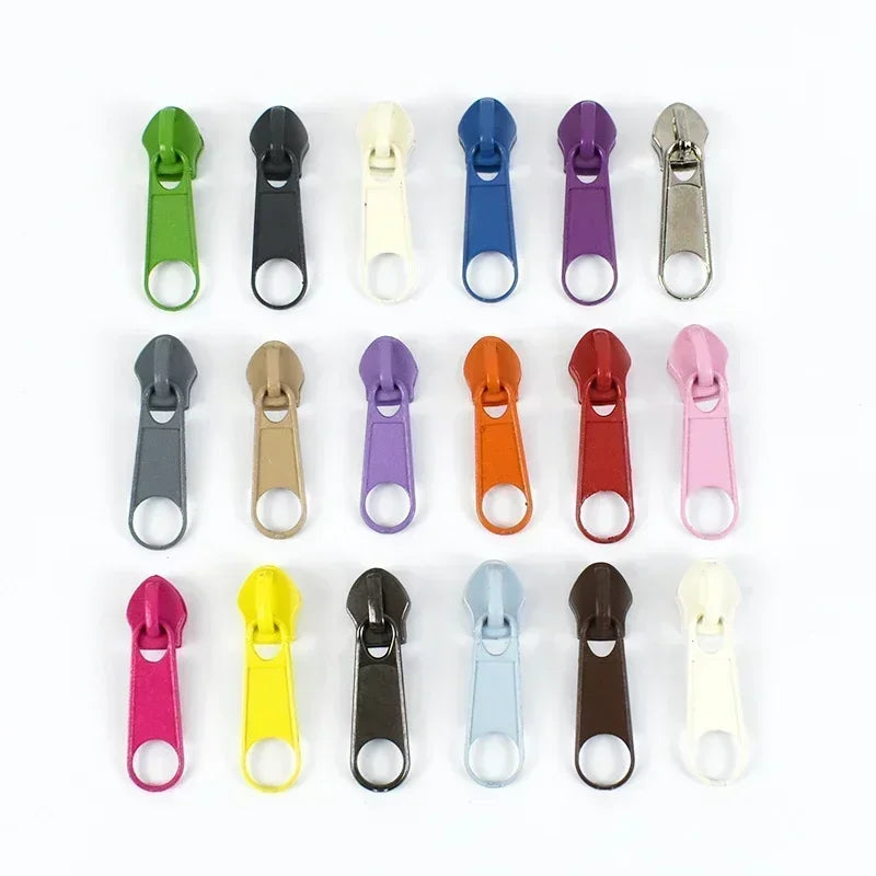 50/100/200Pcs 3#5# Zipper Slider For Nylon Zippers Bag Garment Zip Puller Backpack Pocket Zips Repair Kit DIY Sewing Accessories