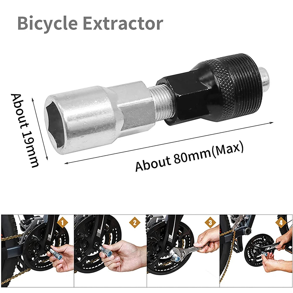 Bike Repair Tool Kit Chain Breaker Crank Puller Flywheel Remover Wrench