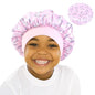 Curly Hair Adjustable Kids Satin Bonnet Sleep Cap Cartoon Hat for Baby