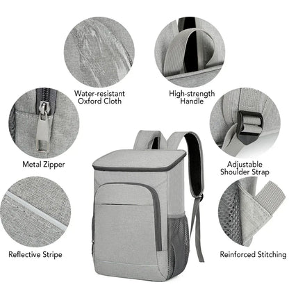 30L Insulated Cooler Backpack Leakproof Lunch Bag for Camping & Picnic