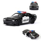 1:36 Alloy Diecast Car Models Police Car Black with Pull Back Function