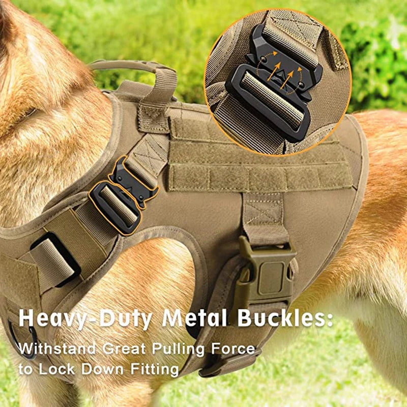 Tactical Military Vest Dog Harness & Leash Set for German Shepherds All Breeds