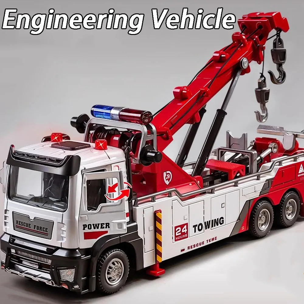 1:32 Toys Double Hook Car Model Diecast Engineering Truck for Kids