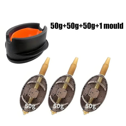 Carp Fishing Method Feeder Kit Quick Release Mould Zinc Alloy Weights Rig Set