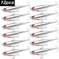 12Pcs Fishing Lure Metal Jigs Spoon Bait 40g 30g 20g 15g Mackerel Bass