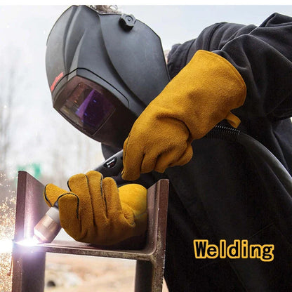 Fire Leather Gloves Heavy Duty Welding Heat Resistant Wood Burner Stoves