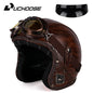 Uchoose Retro Motorcycle Helmet Open Face Chopper ABS Material Vintage