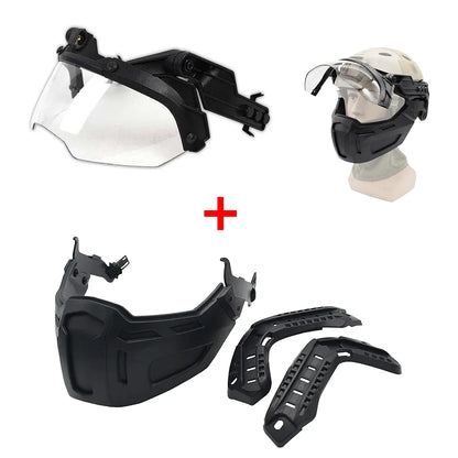 Tactical FAST Helmet w/ Flip Goggles & Half Face Mask Airsoft Paintball