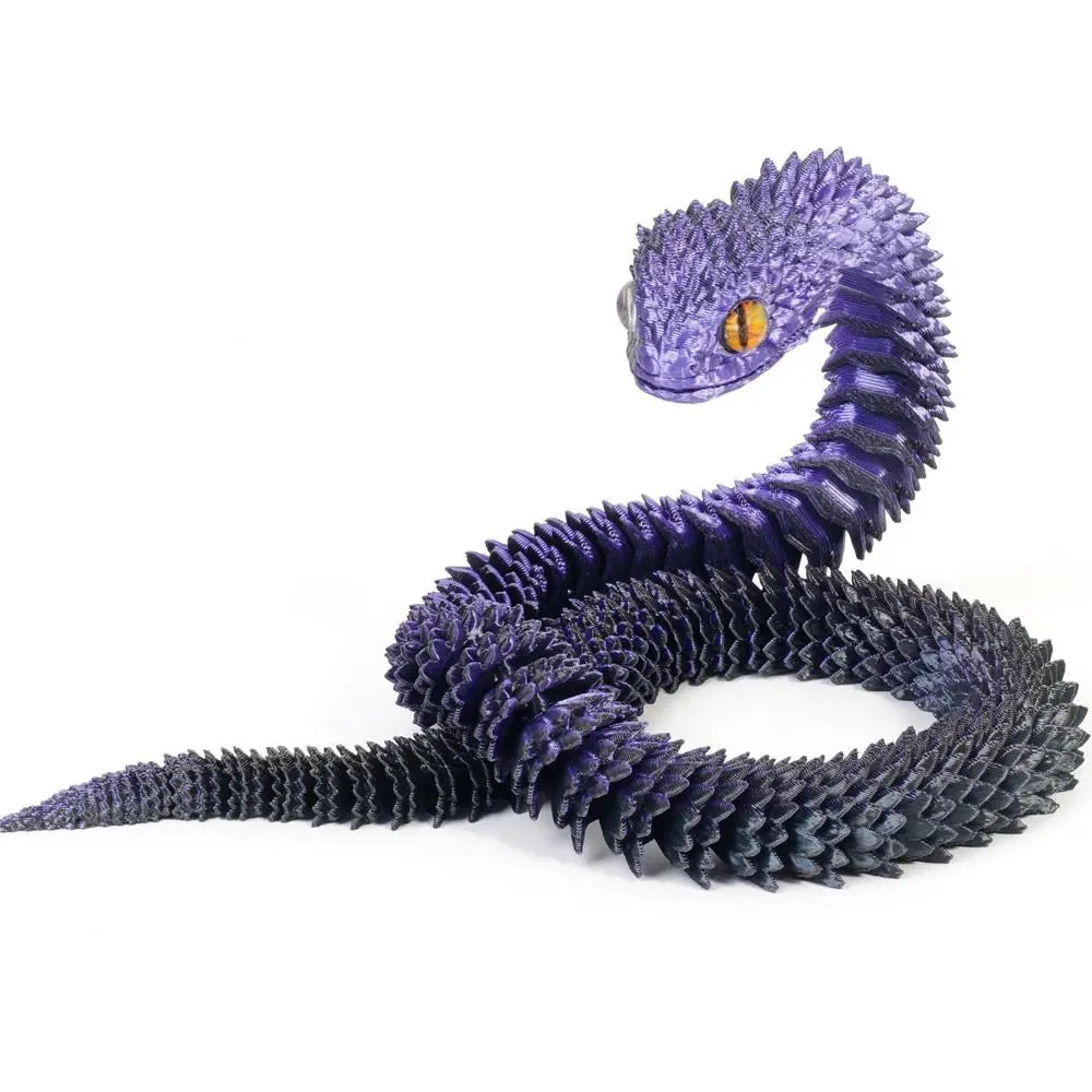 Flexible 3D Printed Snake Toy 60cm Multicolor PLA Fun